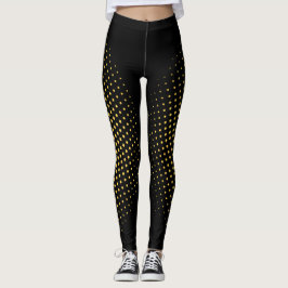 Leggings Patrón geométrico abstracto moderno de oro negro p