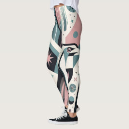 Leggings Patrón geométrico águila retro atómica