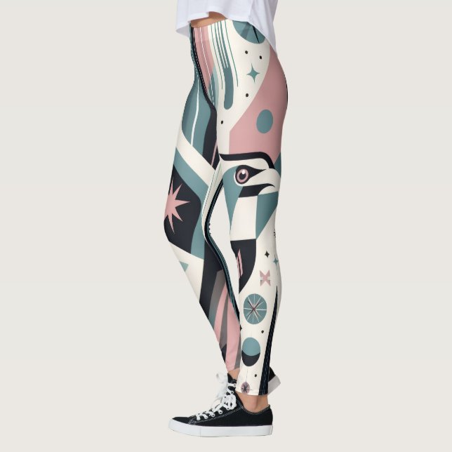 Leggings Patrón geométrico águila retro atómica   (Izquierda)