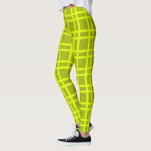 Leggings Patrón geométrico amarillo limón