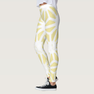 Leggings Patrón geométrico amarillo limón