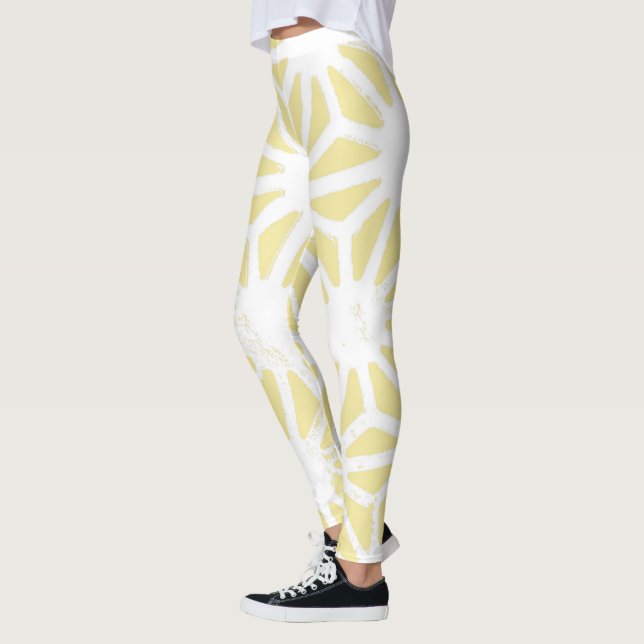 Leggings Patrón geométrico amarillo limón (Izquierda)