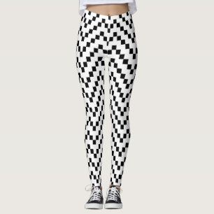 Leggings Patrón geométrico blanco y negro