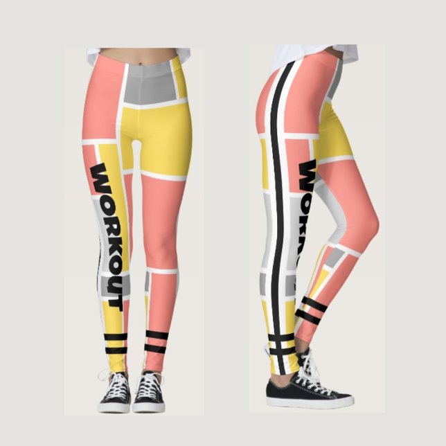 Leggings Patrón geométrico colorido l Tono único (Subido por el creador)