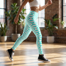 Leggings Patrón geométrico de arte de op con estilo turques