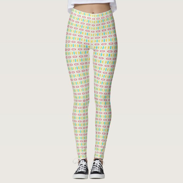 Leggings Patrón geométrico de color floral (Anverso)