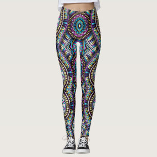 Leggings Patrón geométrico de estilo de cosecha