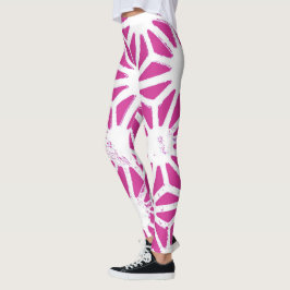 Leggings Patrón geométrico de fucsia