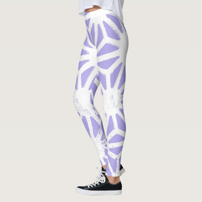 Leggings Patrón geométrico de lavanda (Izquierda)