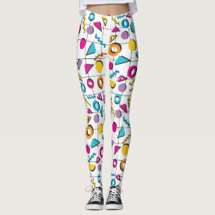 Leggings Patrón geométrico de los ochenta coloridos