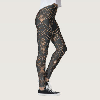 Leggings Patrón Geométrico de Lotus Art Déco Celestial Míst