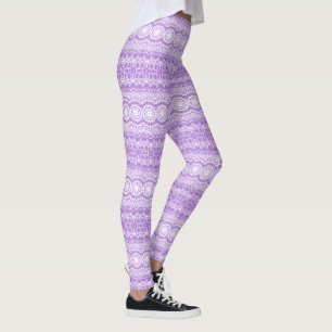 Leggings Patrón Geométrico de Mandala de Lavanda