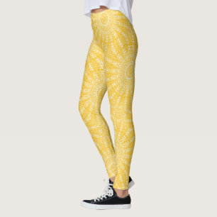 Leggings Patrón Geométrico de Mandala Dorado