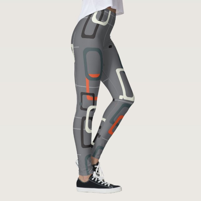 Leggings Patrón geométrico de mediados de siglo (Derecha)