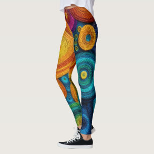 Leggings Patrón geométrico de remolino abstracto en espiral
