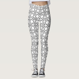 Leggings Patrón geométrico de triángulo en blanco y negro m