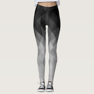 Leggings Patrón geométrico de triángulos en escala de grise