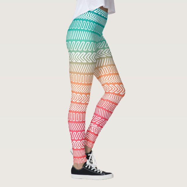 Leggings Patrón geométrico del arco iris (Derecha)