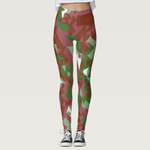 Leggings Patrón geométrico ecléctico de Navidad retro moder