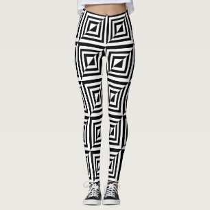 Leggings Patrón geométrico en blanco y negro