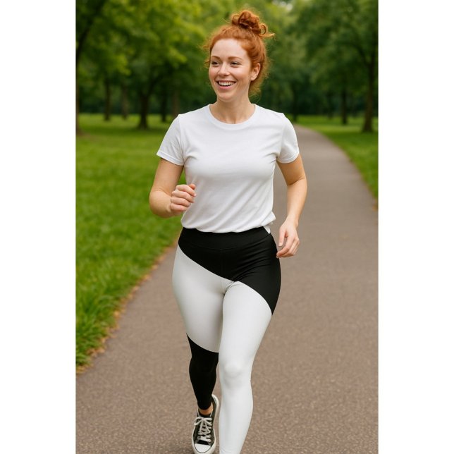 Leggings Patrón geométrico en blanco y negro (Subido por el creador)