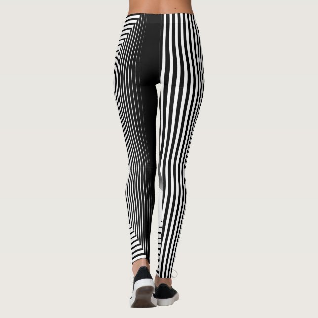 Leggings patrón geométrico en blanco y negro (Reverso)