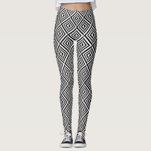 Leggings Patrón geométrico en blanco y negro
