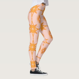Leggings Patrón geométrico Estrellas y Suns Oro Rosa