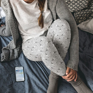 Leggings Patrón geométrico fractal gris