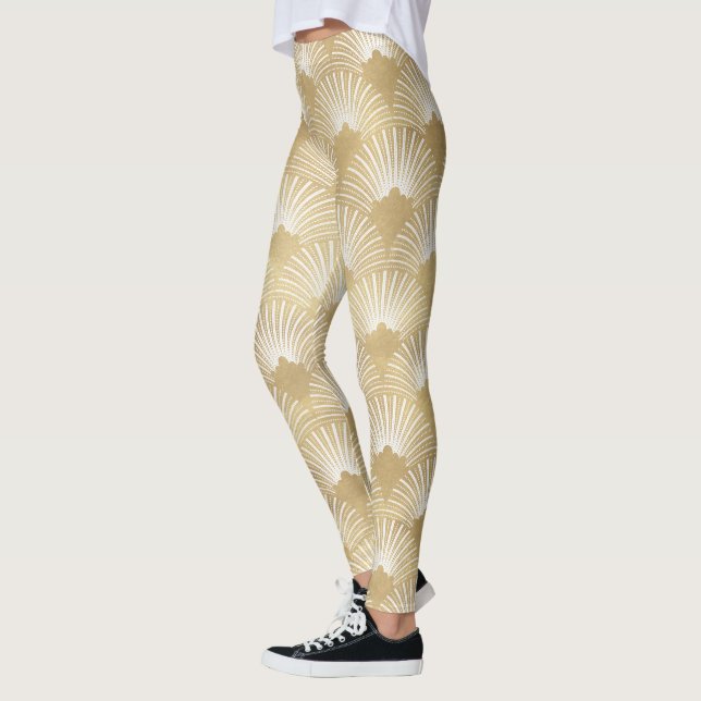Leggings Patrón geométrico Gold Art-Deco (Izquierda)