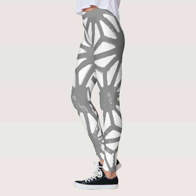 Leggings Patrón geométrico gris (Izquierda)