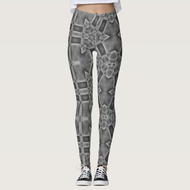 Leggings Patrón geométrico gris (Anverso)