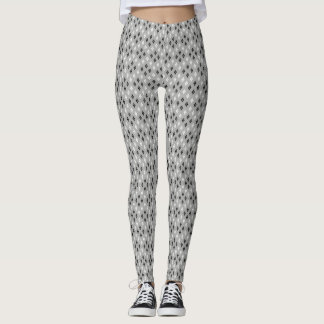 Leggings patrón geométrico gris en blanco y negro