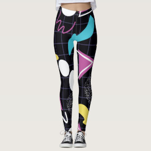 Leggings Patrón geométrico inspirado en el espacio neón