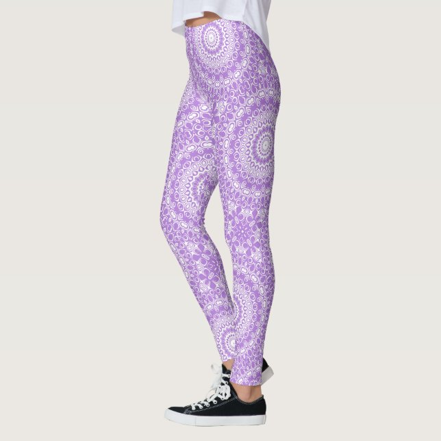 Leggings Patrón Geométrico Mandala de Lavanda (Izquierda)