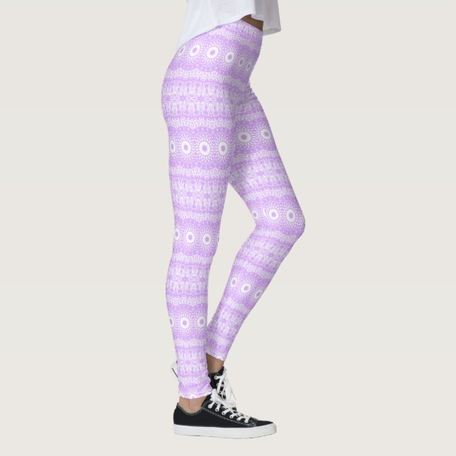 Leggings Patrón Geométrico Mandala Malva (Derecha)