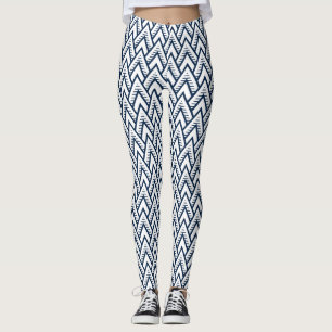 Leggings Patrón geométrico moderno azul marino