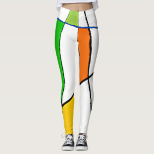 Leggings Patrón geométrico moderno Colores brillantes