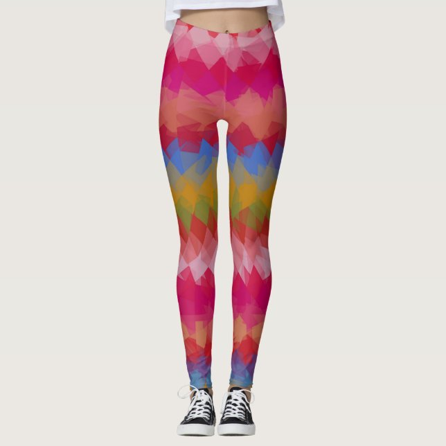 Leggings Patrón geométrico moderno colorido #43 (Anverso)