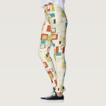 Leggings Patrón geométrico moderno colorido de mediados de<br><div class="desc">Coloridas y elegantes formas geométricas y modernas de mediados de siglo,  con un diseño sin fisuras sobre fondo beige claro.</div>