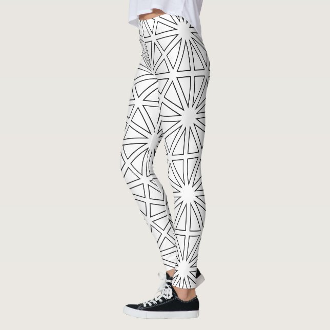 Leggings Patrón geométrico moderno de ráfaga de estrellas e (Izquierda)