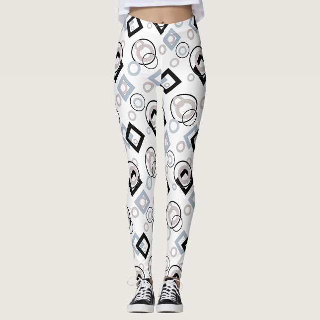 Leggings Patrón geométrico moderno multicolor (Anverso)