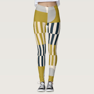 Leggings Patrón geométrico moderno, retro escandinavo