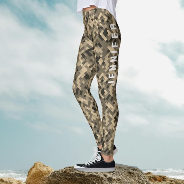 Leggings Patrón geométrico monocromo beige abstracto modern (Subido por el creador)