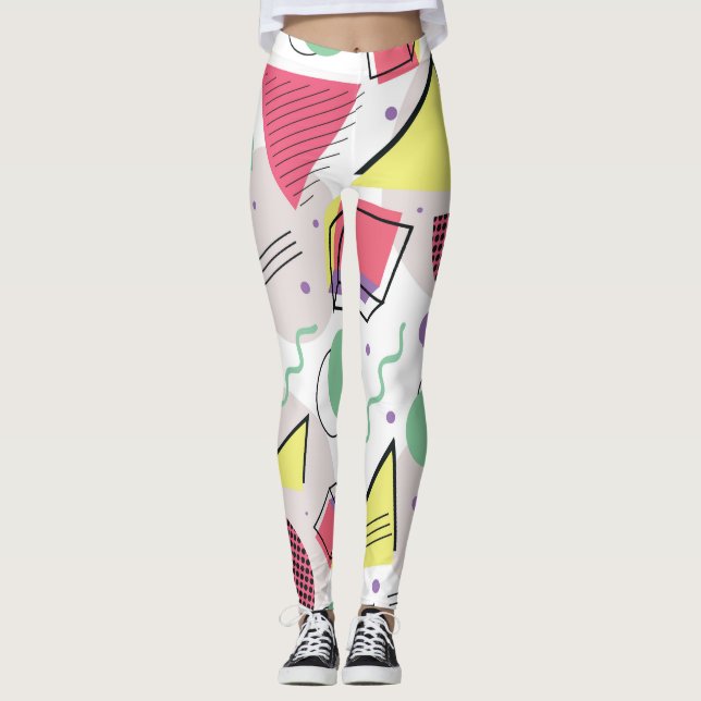Leggings Patrón geométrico pastel minimalista (Anverso)