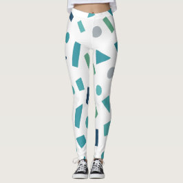 Leggings Patrón geométrico retro - Diseño de estilo Memphis