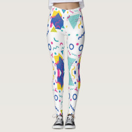 Leggings Patrón geométrico retro memphis