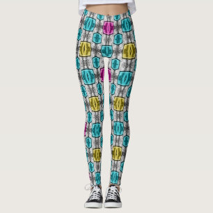 Leggings Patrón geométrico retro sesenta