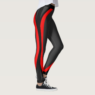 Leggings Patrón Geométrico Rojo y Negro Moderno