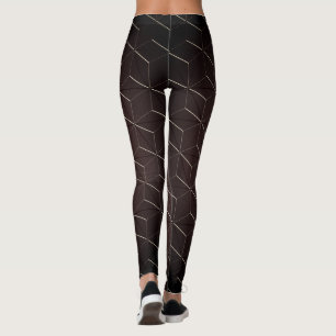 Leggings Patrón geométrico sin soldadura de estilo marrón d